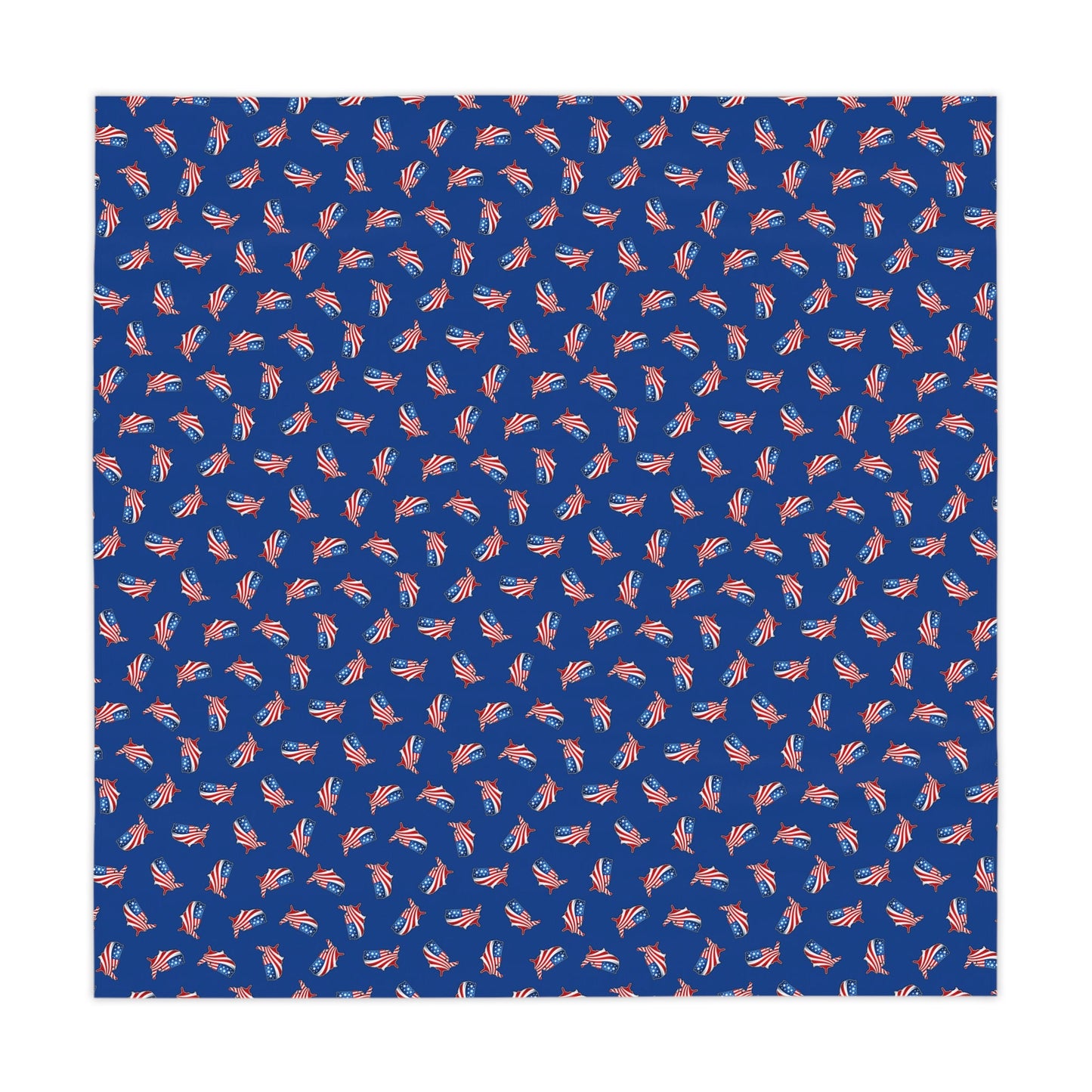 Mantel de mesa con mapa patriótico de EE. UU. – Diseño en rojo, blanco y azul