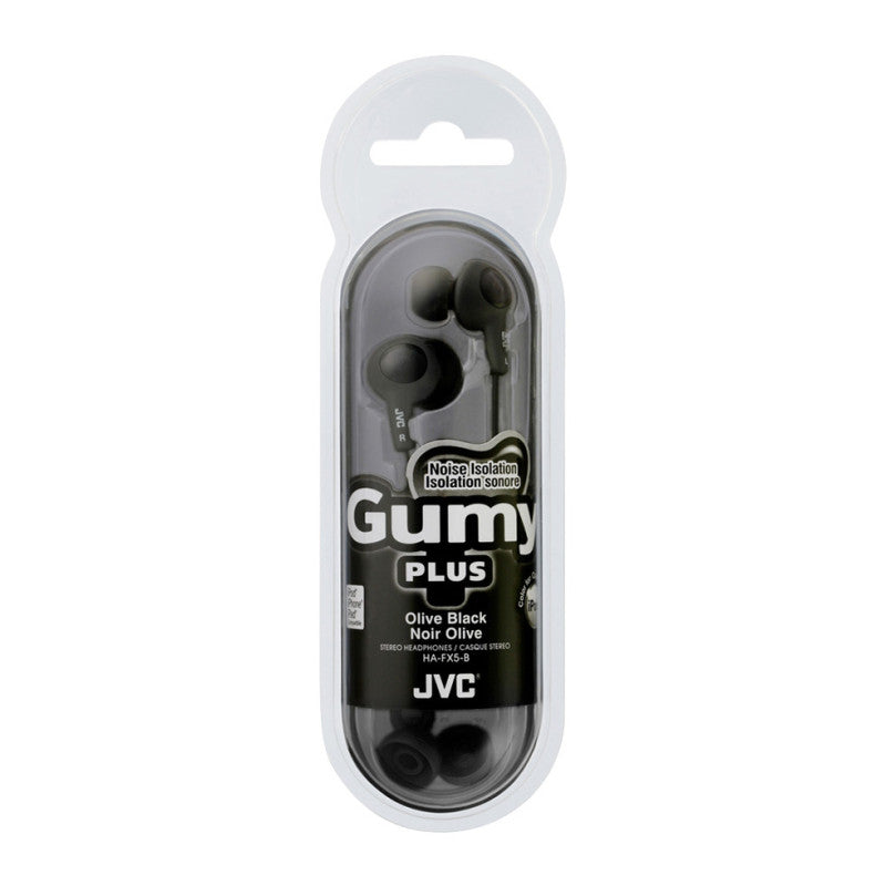 Auriculares JVC HAFR6B Gumy Plus con control remoto y micrófono - Negro