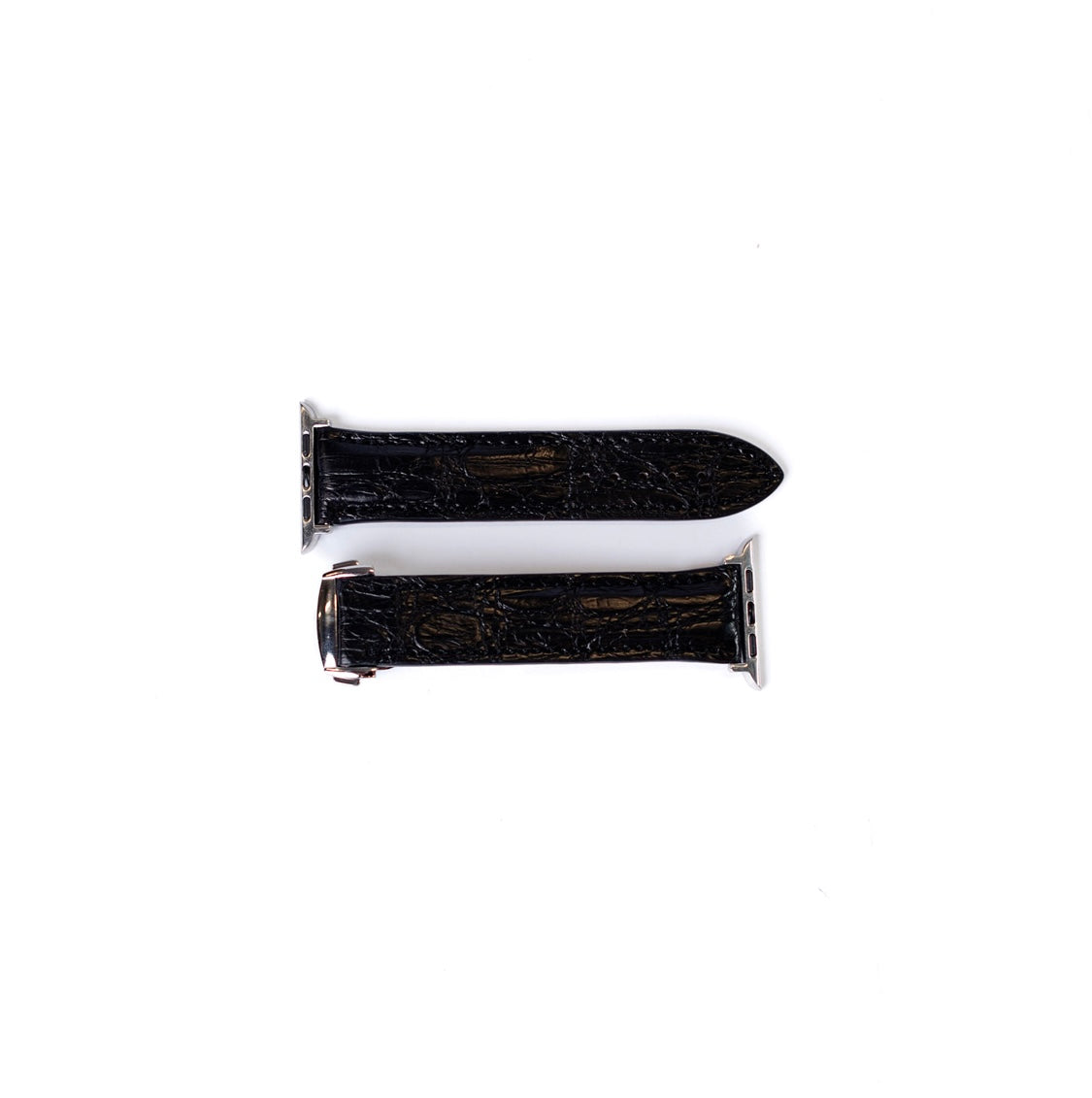 Premium Black Glazed Alligator Apple Watch Band