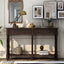 TREXM Espresso Console Table with Storage Drawers