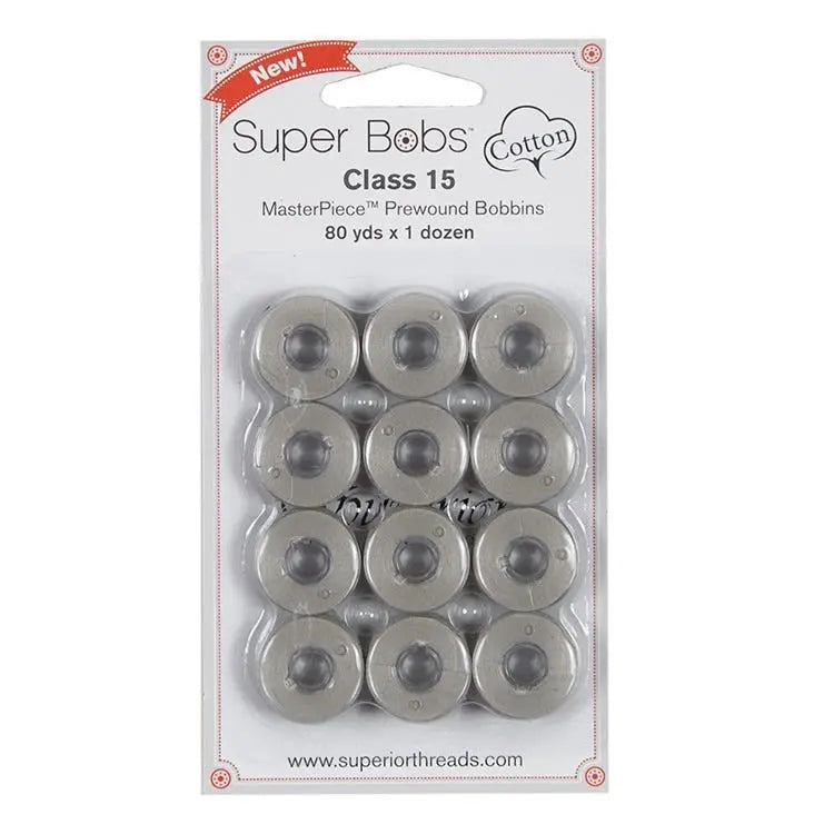 Bobines préenroulées en coton Super Bobs #156 Granite - Pack de 12