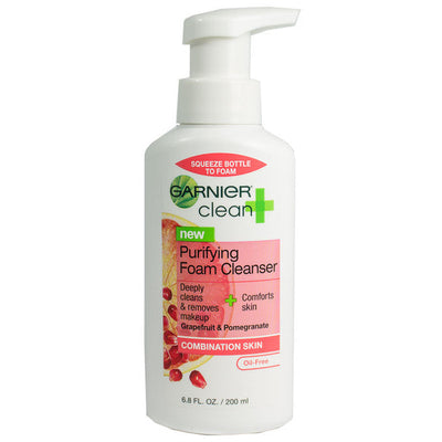 Garnier Clean + Purifying Foam Cleanser for Combination Skin - 6.8 Fl Oz