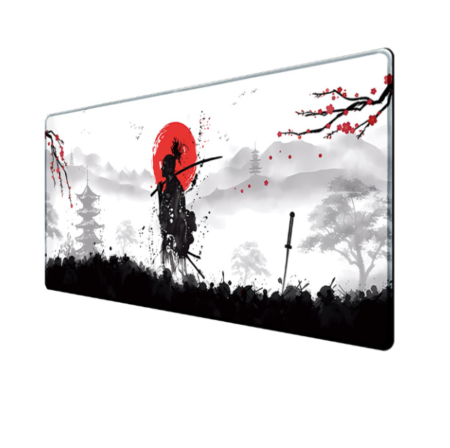 Samurai Warrior Mouse Pad Gamer Computer Accessories Keyboard Table Mat Black Mousepad Company Gaming Laptop Desk Accessory Pc - Korvel