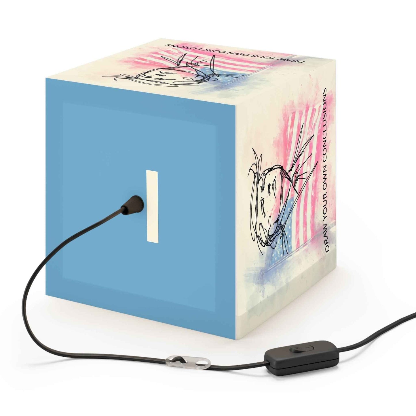 Draw Your Own Conclusions Patriotic Cube Lamp