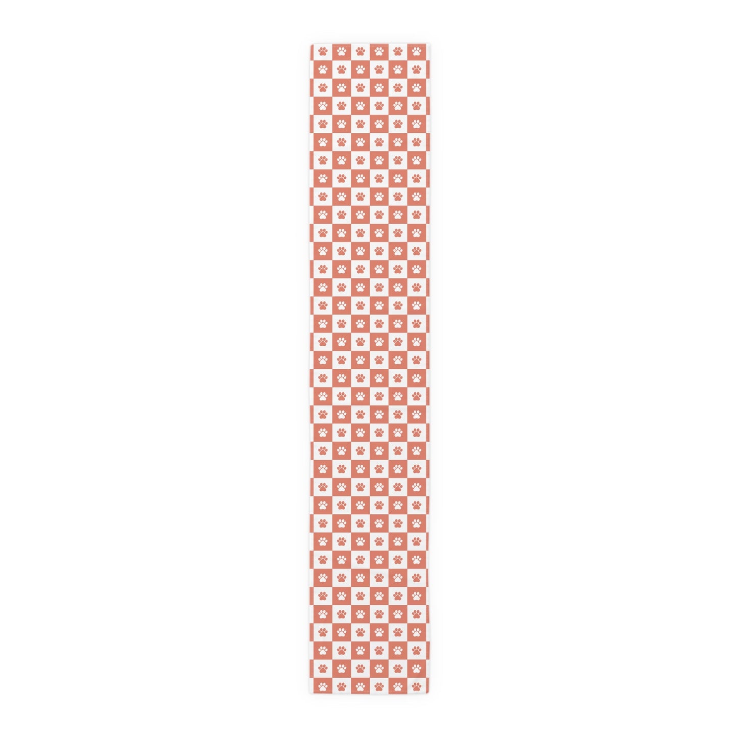 Charming Red & White Paws Table Runner - Cotton & Polyester Options - Korvel
