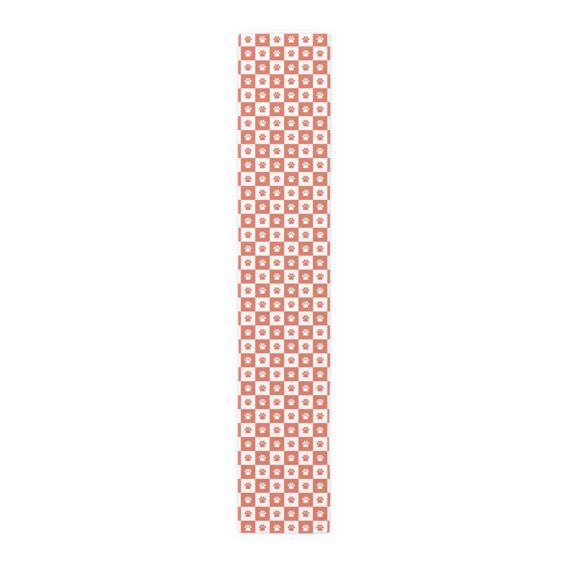 Charming Red & White Paws Table Runner - Cotton & Polyester Options - Korvel