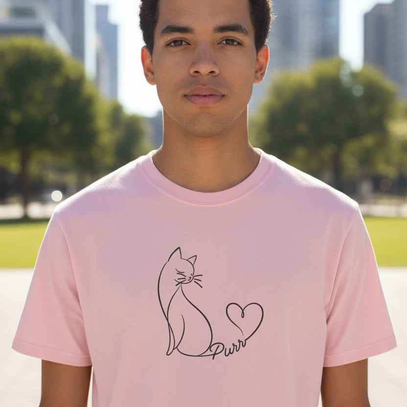 Purr Line Art Cat Unisex T-Shirt