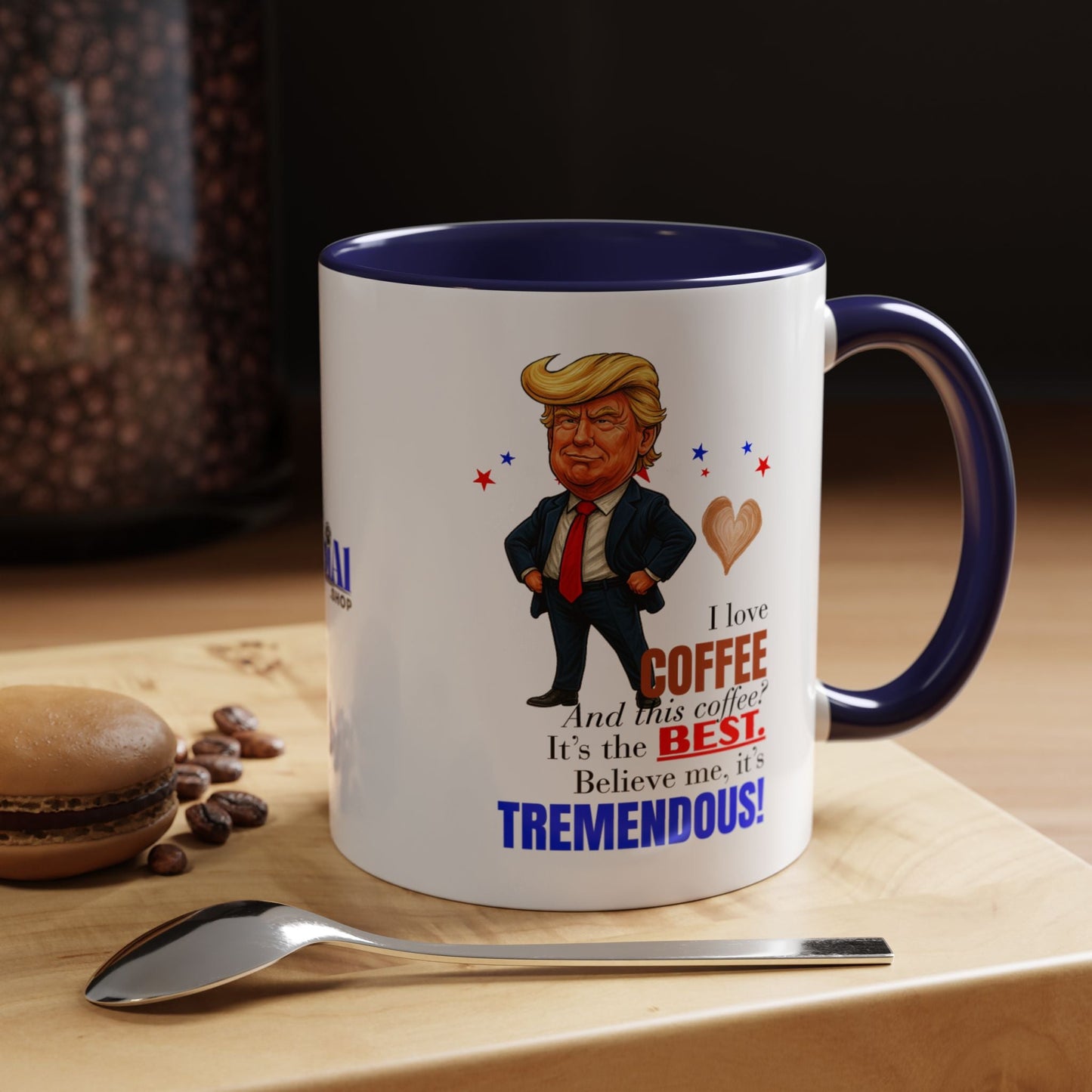 Taza de café de acento vibrante