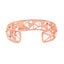 14K Rose Gold Diamond & Pink Tourmaline Open Cuff Bangle - 7"