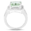 Bague en argent sterling avec améthyste verte de 5,21 carats et topaze blanche