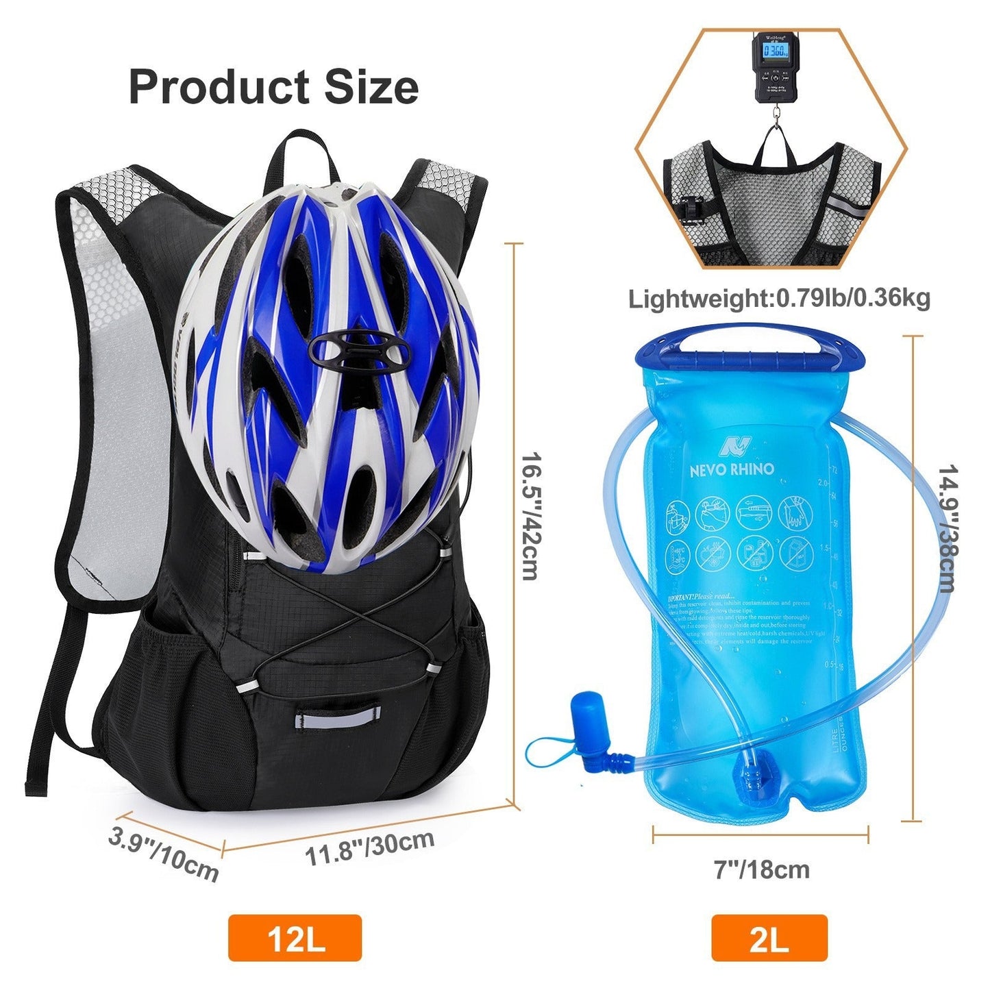 Mochila de Agua para Senderismo de Tela Oxford Ultra Ligera