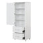 Tall bathroom storage cabinet with two drawers and adjustable shelves for independent storage - Korvel
