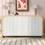 U-STYLE four door curved corner design wavy door panel cabinet with adjustable shelves - Korvel
