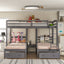 Gray Full over Twin Bunk Bed with Drawers