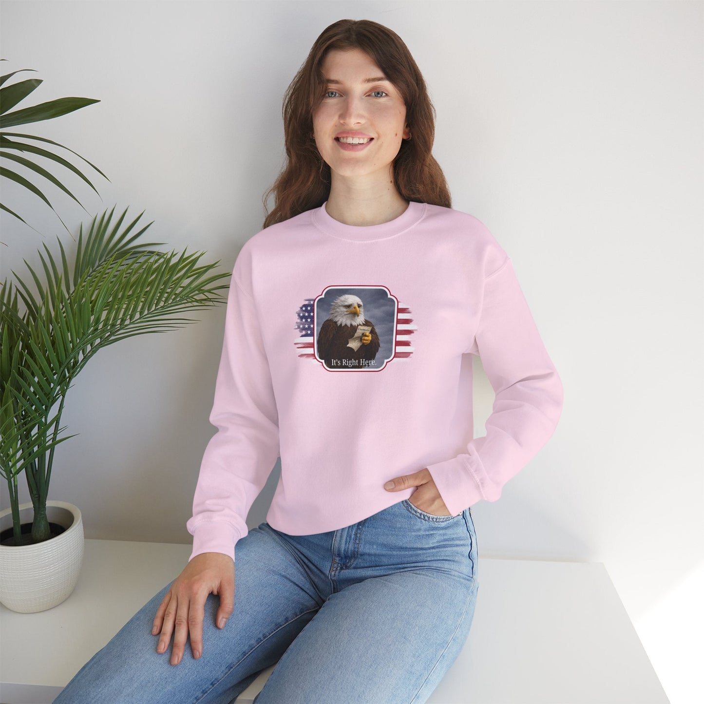 It's Right Here Political Parody Crewneck Sweatshirt