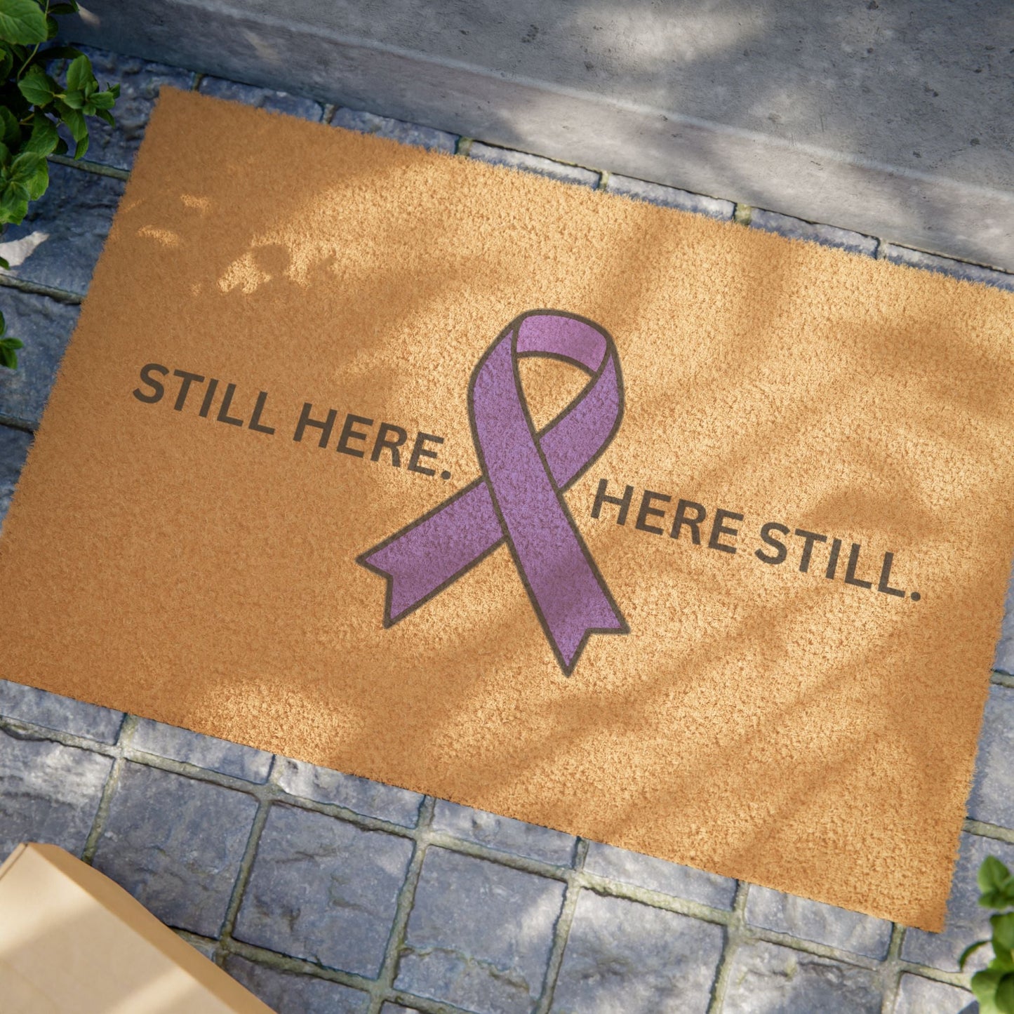 Epilepsy Awareness Welcome Mat - Still Here. Here Still.