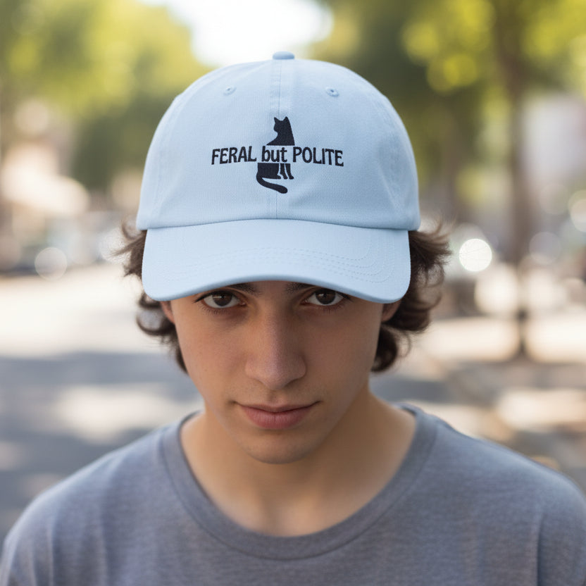 Gorro de gato salvaje pero educado – Gorra bordada para papá