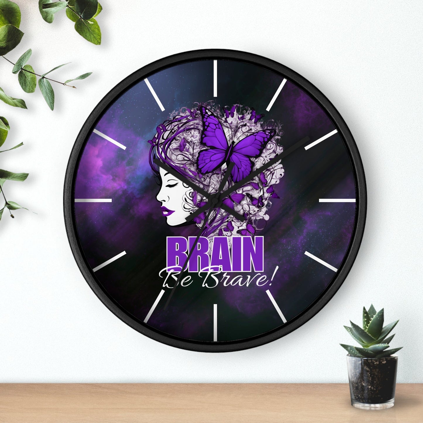 Horloge murale Beautiful Brain Be Brave
