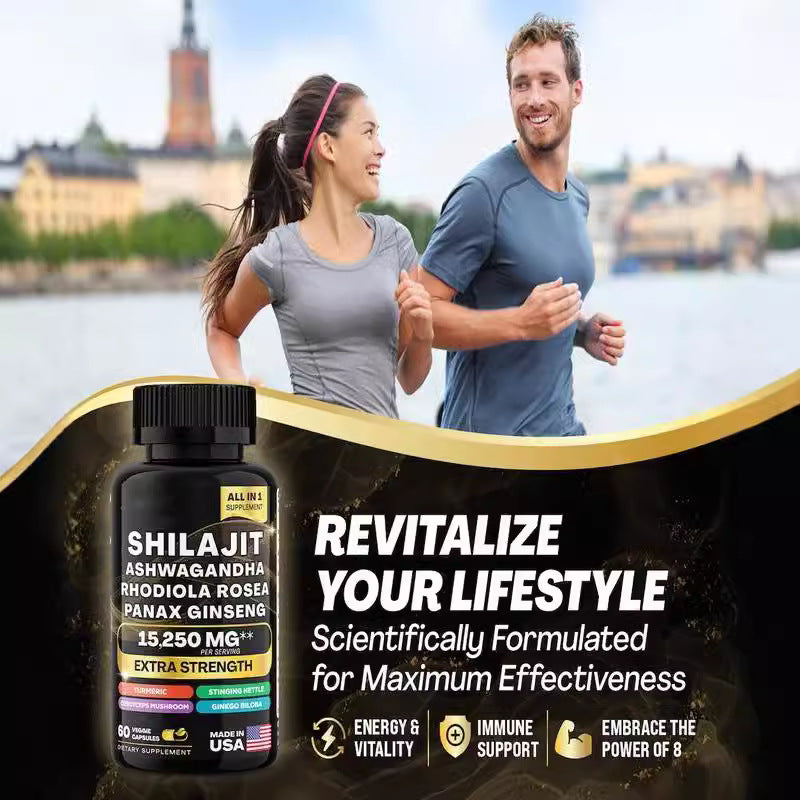 Sea moss Shilajit Frozen Collagen Peptide 2in1 Capsule Help Reduce Wrinkles - Korvel