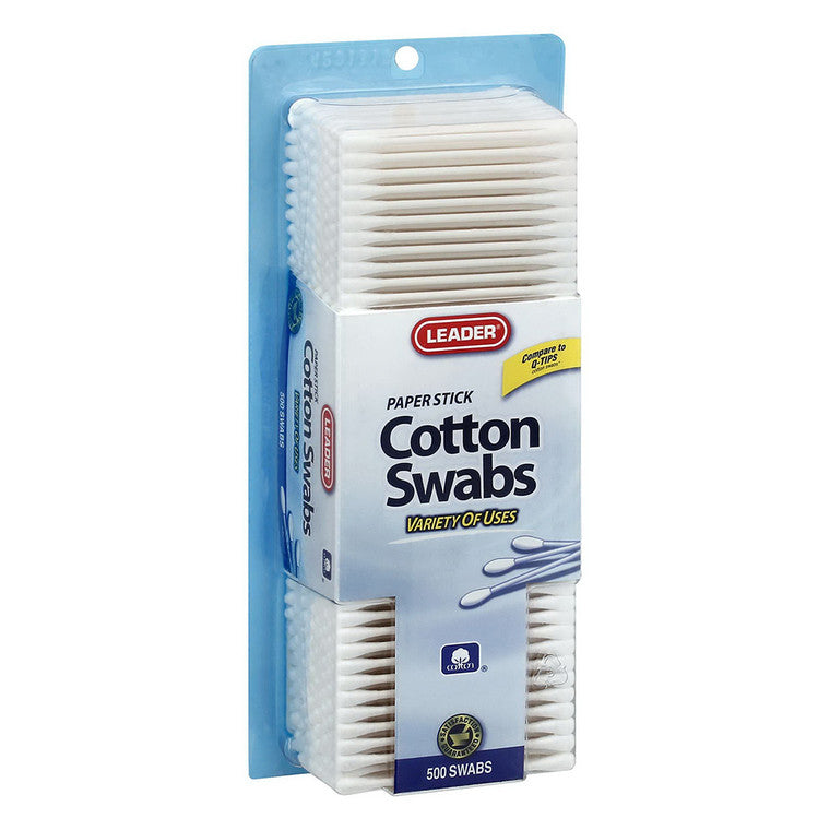 Hisopos de algodón Leader™ – 100% algodón puro con palitos de papel