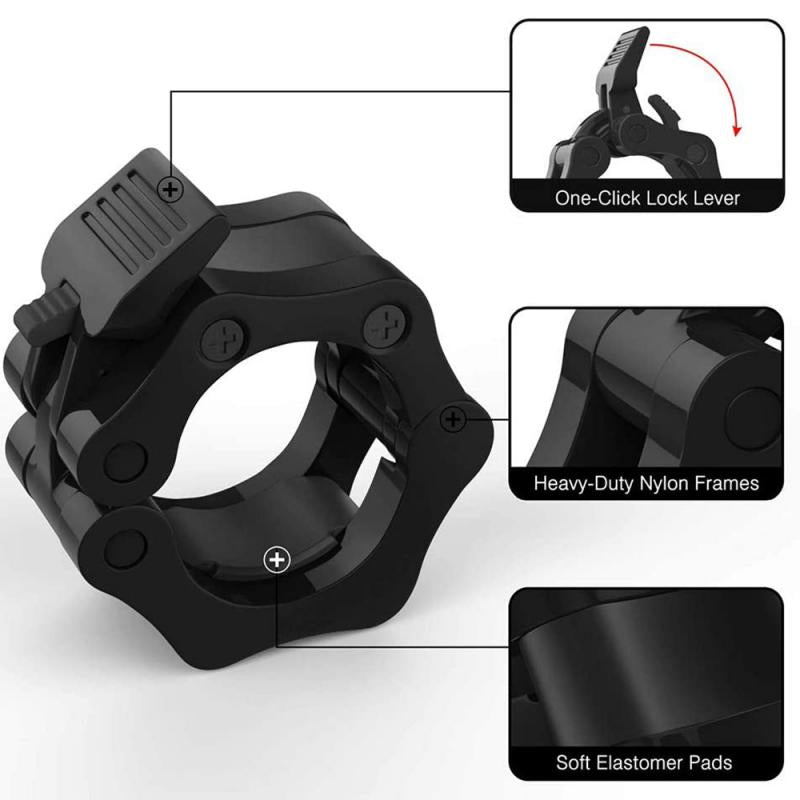 Olympic 2" Spinlock Barbell Collars - Secure Weight Lifting Clips