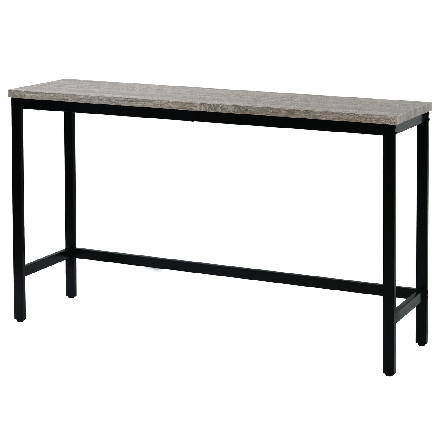 TOPMAX Counter Height Extra Long Dining Table Set with 3 Stools Pub Kitchen Set Side Table with Footrest  Gray - Korvel