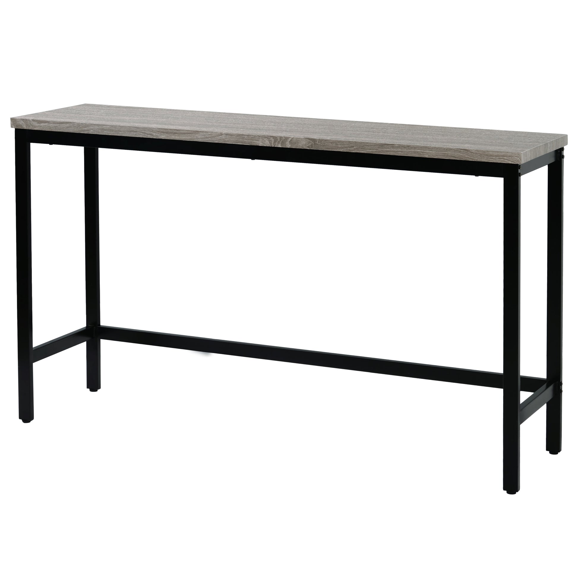 TOPMAX Counter Height Extra Long Dining Table Set with 3 Stools Pub Kitchen Set Side Table with Footrest  Gray - Korvel