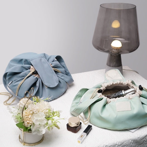 Large Capacity Barrel Drawstring Makeup Bag for Women