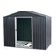 8ft x 6ft Outdoor Metal Storage Shed with Floor Base Black - Korvel
