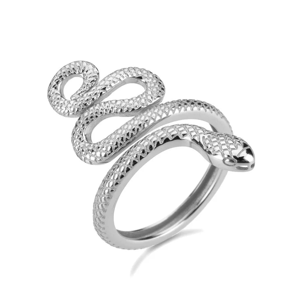 Bague en argent sterling 925 en forme de serpent