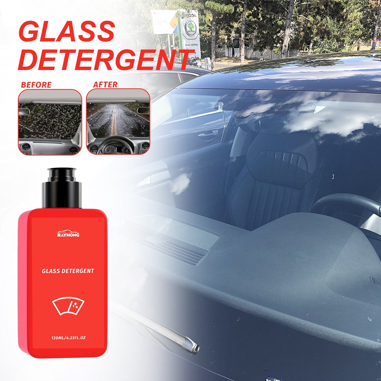 RAYHONG Nettoyant de Verre Premium pour Véhicules