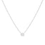 Collar de diamante ovalado cultivado en laboratorio de oro blanco de 14 quilates