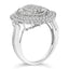 Sterling Silver 2.0 Cttw Diamond Oval Halo Cocktail Ring
