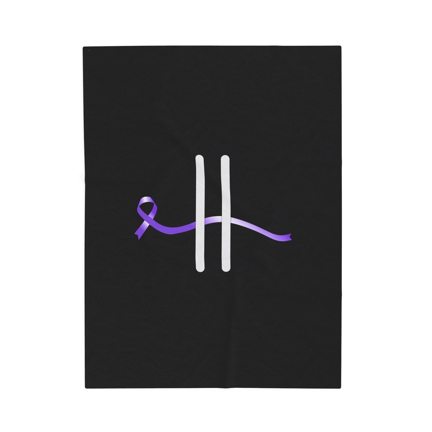 Manta de Terciopelo de Concienciación sobre la Epilepsia – Diseño de Cinta Morada