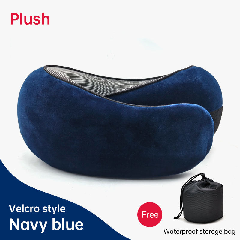 Memory Foam Neck Travel Pillow: Soft, 360° Head Support, for Home, Plane & Car - Korvel