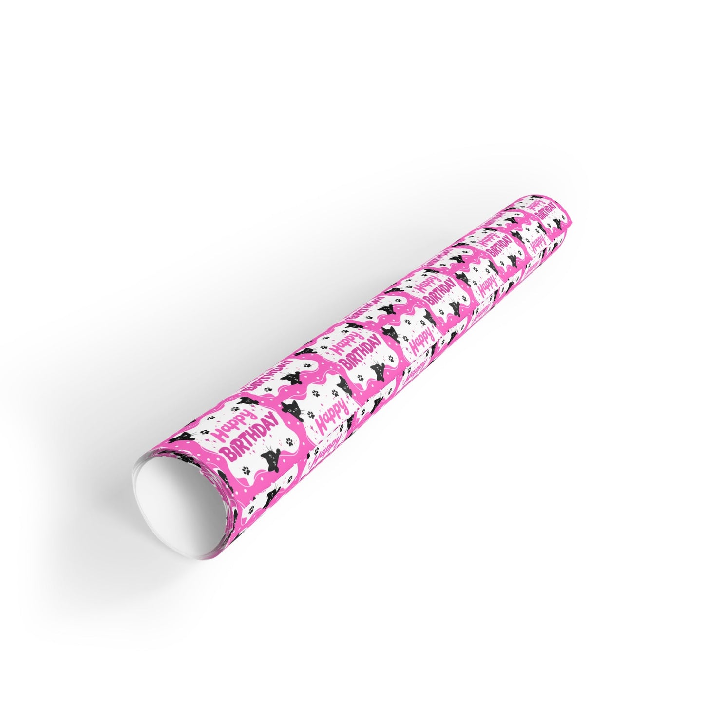 Pink Kitty Birthday Wrapping Paper Roll
