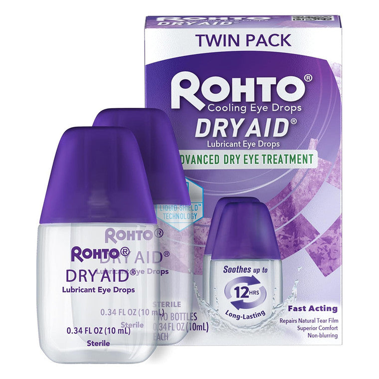 Gouttes oculaires lubrifiantes Rohto Dry-Aid, pack double - 0,34 fl oz x 2