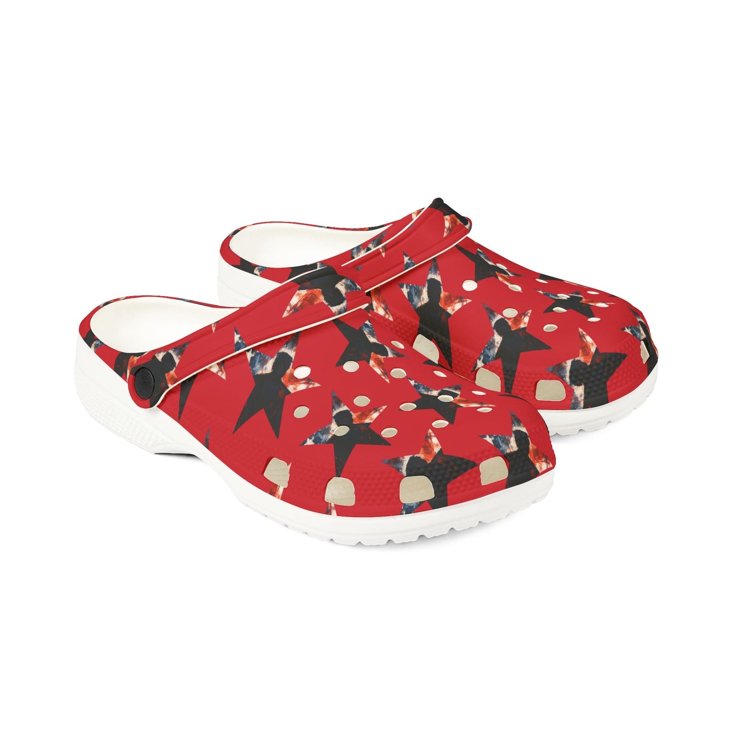 Red Presidential Silhouette Star EVA Clogs – Lightweight Slip-Ons