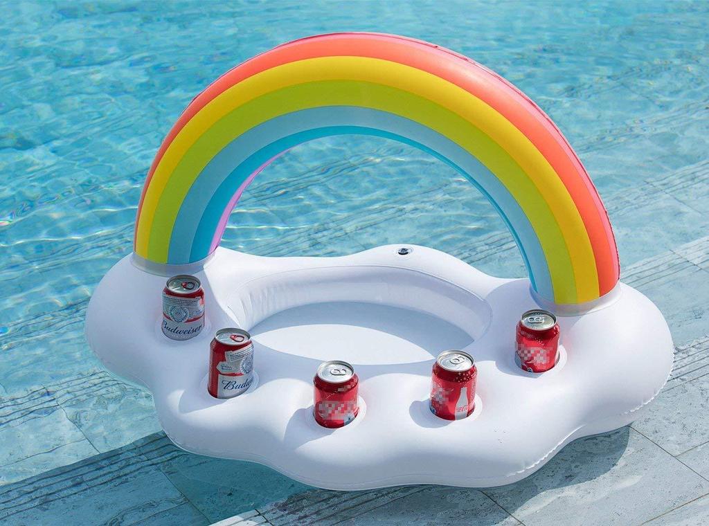 Rainbow Inflatable Pool Float Cooler