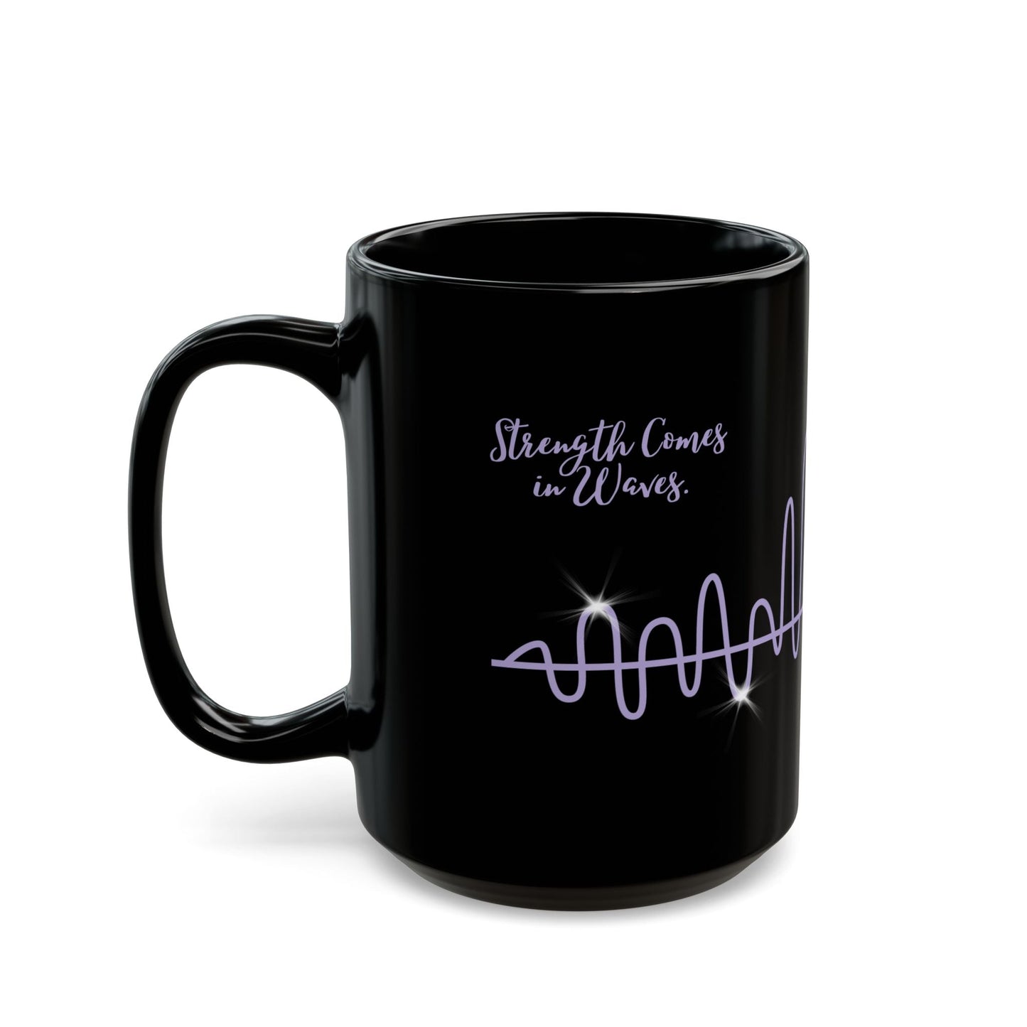 Waves of Strength Black Awareness Mug - 11oz & 15oz