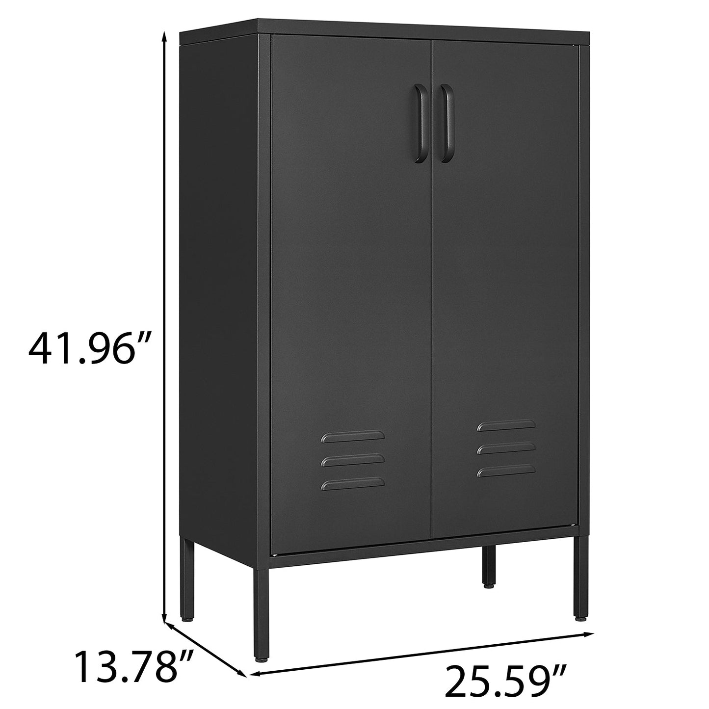 Armoire de rangement en acier premium avec portes doubles et partitions mobiles