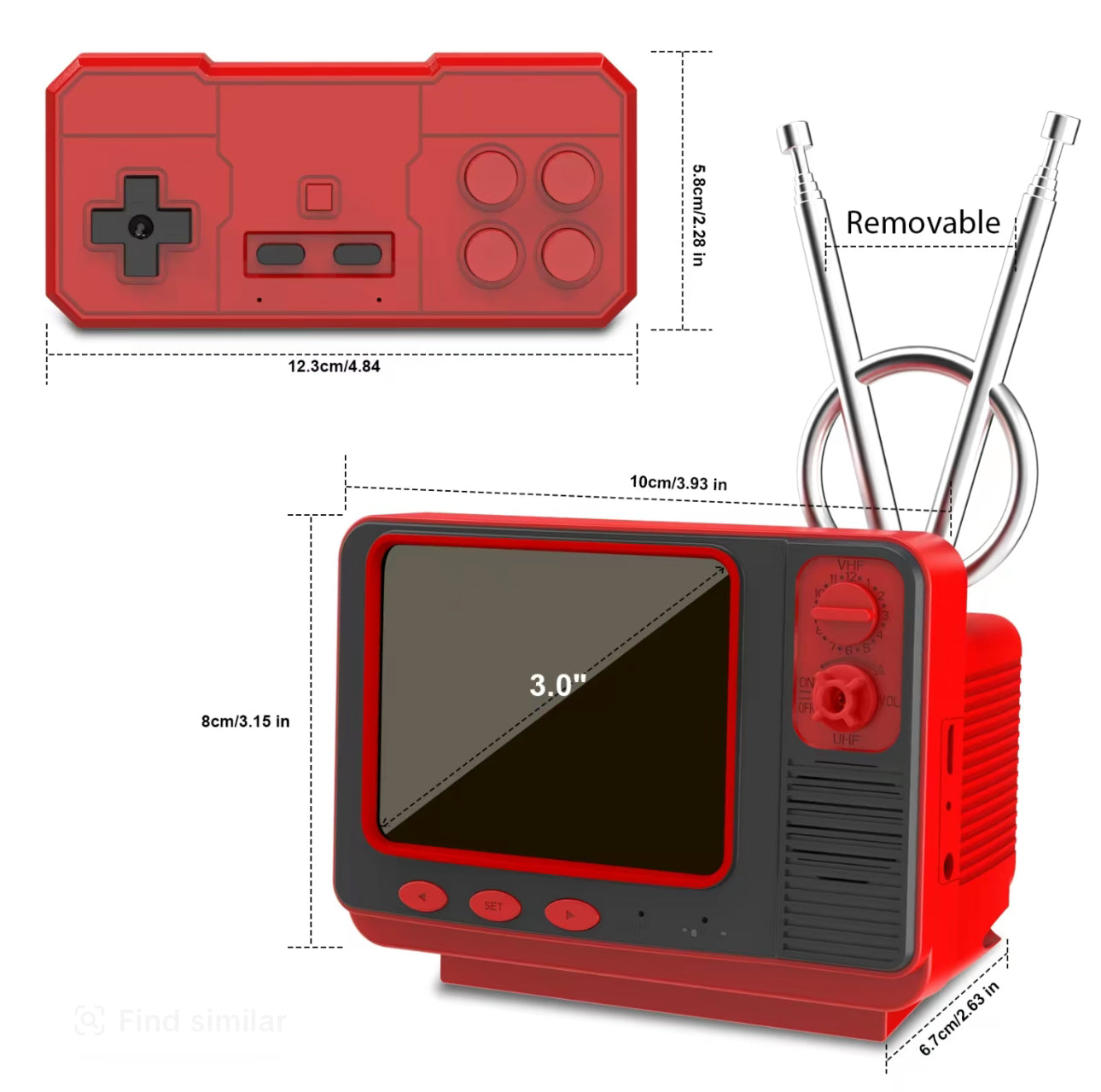 RetroPlay 308 TV Console - Mini Game Console with 308 Games
