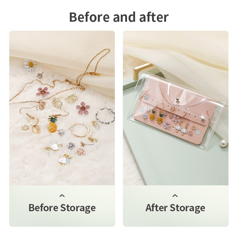 Mini Travel Jewelry Organizer Bag Clear TPU Gift Display Portable Storage Packaging Case Girl Earrings Jewellery Organizer Bags - Korvel