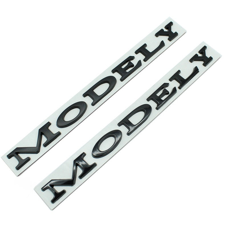 Suitable for Tesla Model 3/Y modified metal rear badge MODELY red letter car badge sticker - Korvel