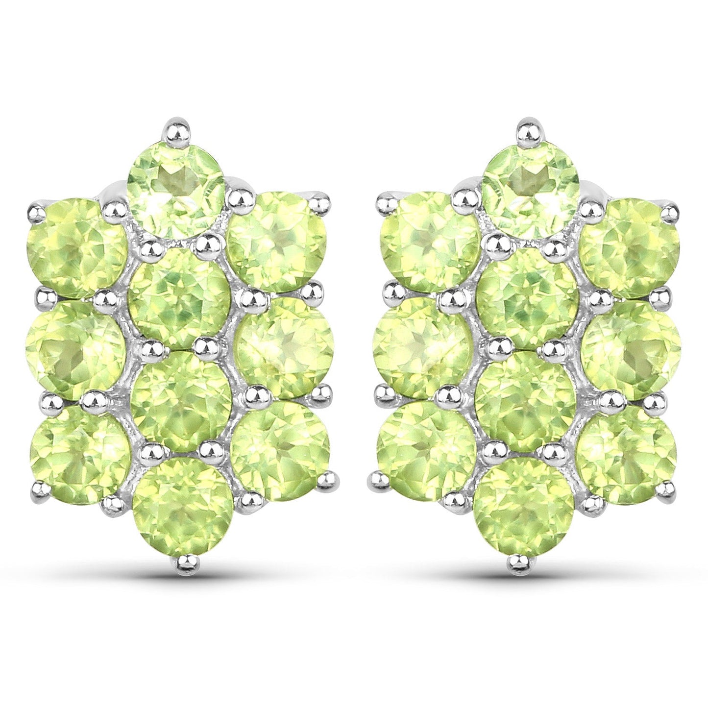 6.80 Carat Genuine Peridot Sterling Silver Jewelry Set
