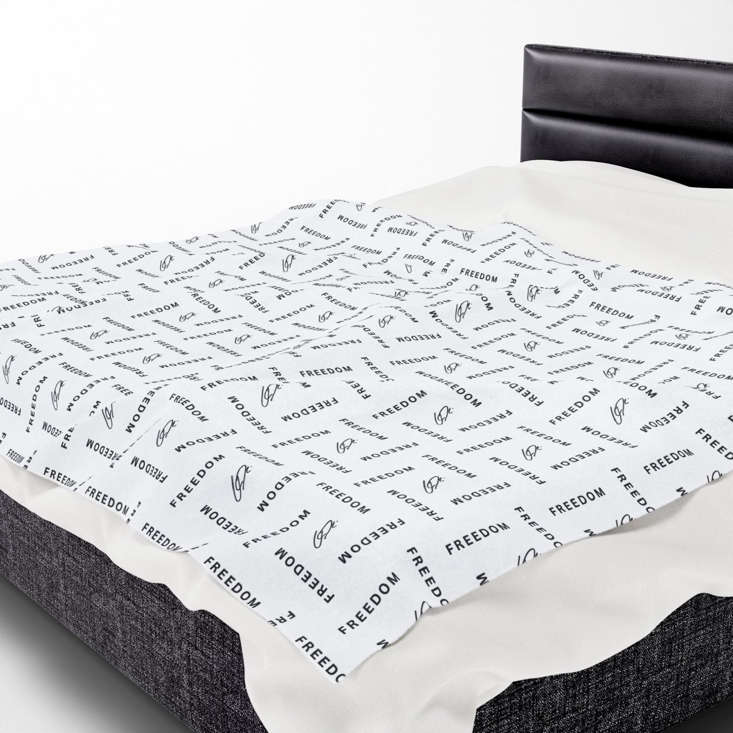 Couverture en velours noir et blanc Freedom – Plaid ultra-doux