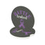 Battle Tested Epilepsy Awareness Soapstone Car Coaster - Purple Ribbon