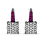 Elegant Black Rhodium Plated 18K White Gold Diamond & Ruby Drop Earrings