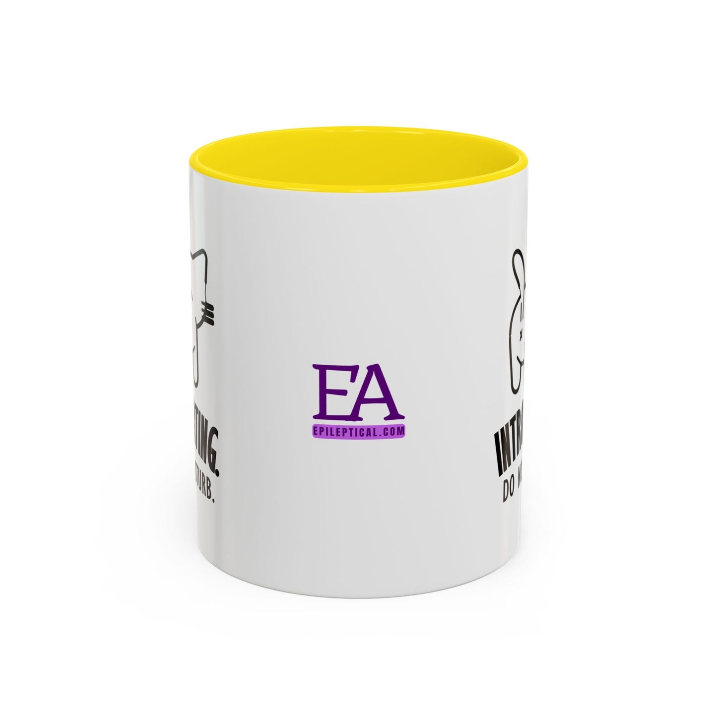 Introvertido. No molestar. Taza de café de gato en dos tonos