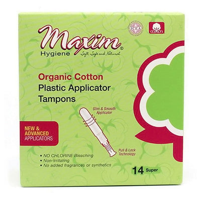 Maxim Organic Cotton Super Tampons with Plastic Applicator